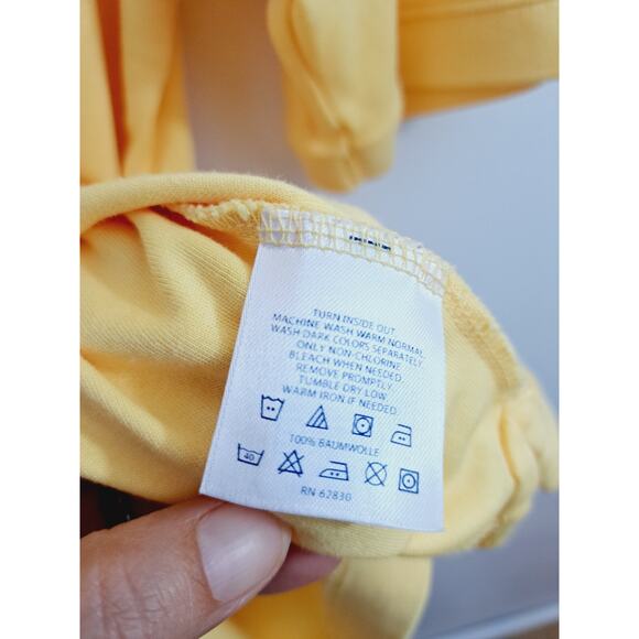 Land's End Men's Yellow Jersey Knit Polo Shirt Size Large 42 44 Comfort - Picture 3 of 4